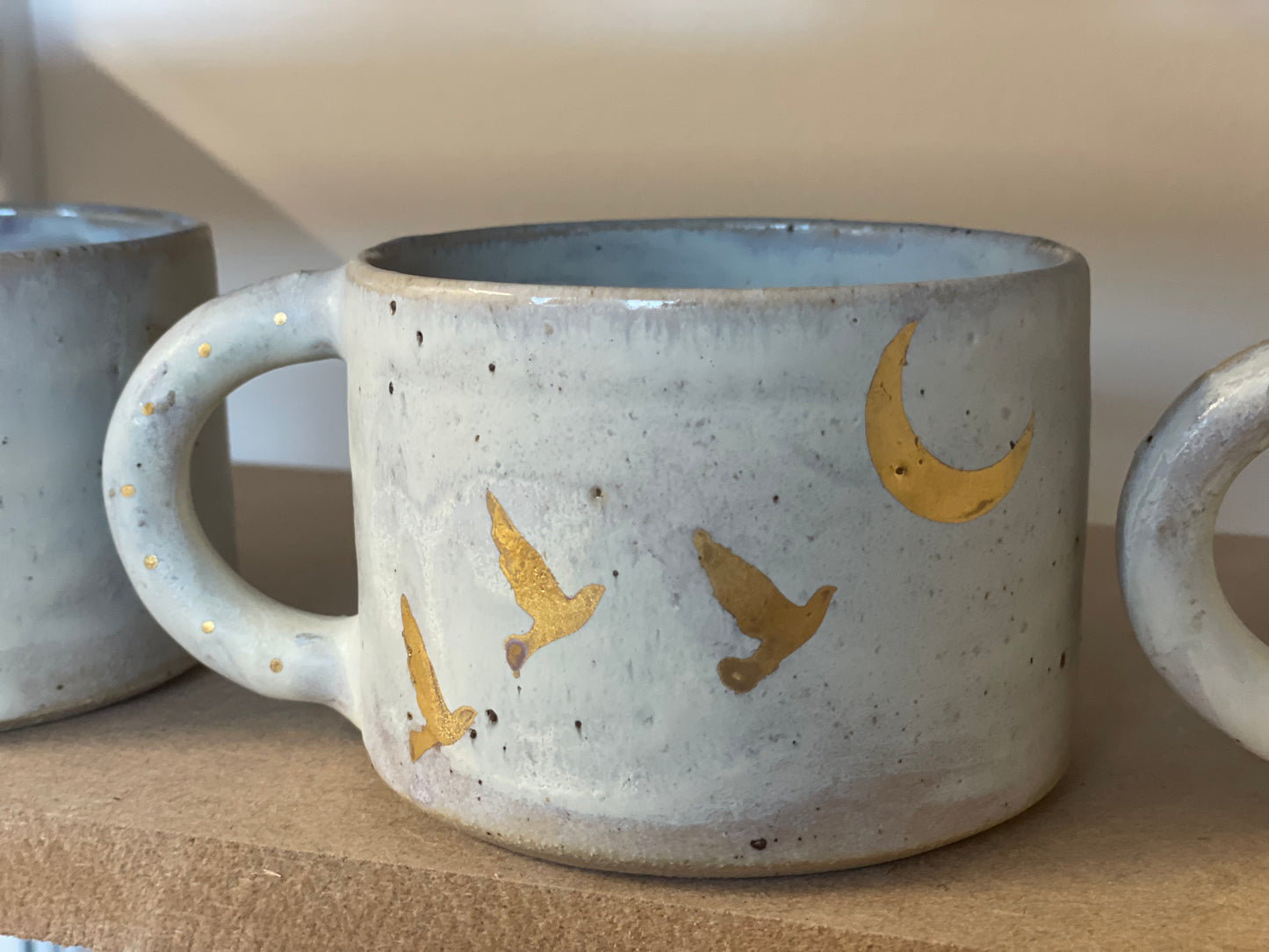 Ceramic 24k Gold Birds mug